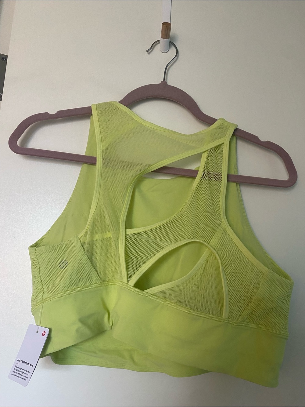 lululemon athletica Neon Yellow Mesh Back Sports Bra